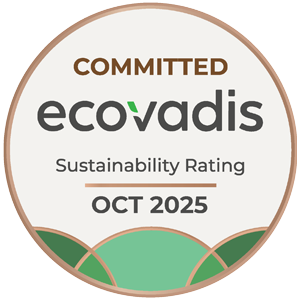 Committed-Abzeichen der Nachhaltigkeitsplattform EcoVadis, Oktober 2025