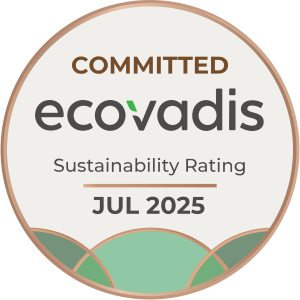 Committed-Abzeichen der Nachhaltigkeitsplattform EcoVadis, Juli 2025